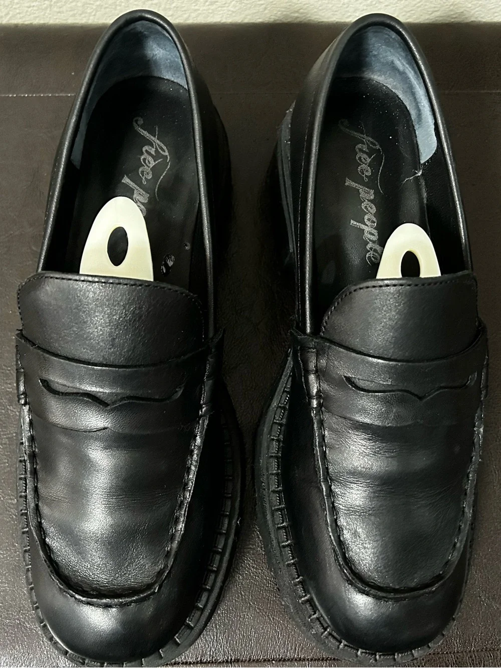 Free People Lyra Lug Sole Loafer Black Women Size 38 Size 7.5